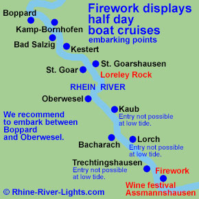 Rhine River Lights boat cruise to the red wine festival in Assmannshausen